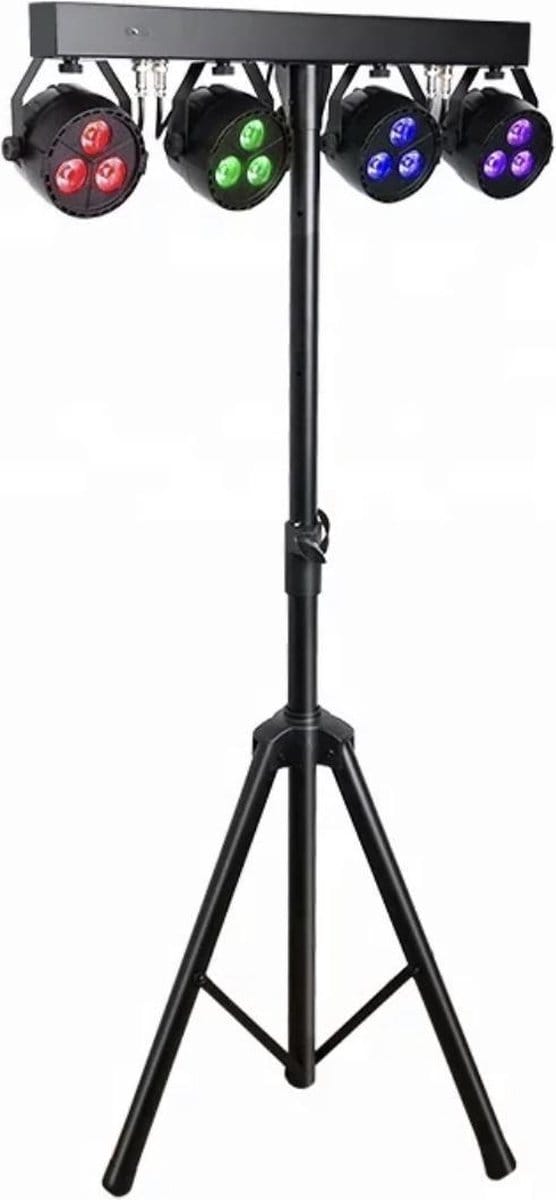 Led spots 4x4W-4in1-RGBW aan statief