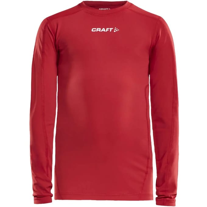 Craft Pro Control Compression Shirt Lange Mouw Kinderen - Rood | Maat: 146/152
