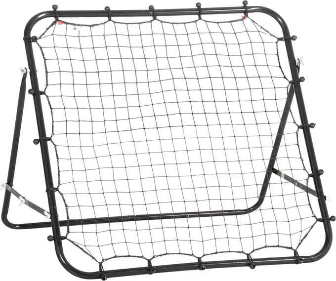 HOMCOM Voetbal Rebounder met Verstelbare Hoek - Reboundmuur, Trainingsnet, Kickback Goal - Zwart