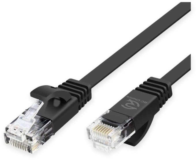 Internetkabel - CAT6 Ethernet Netwerk tot 1000Mbps - RJ45 Platte UTP Kabel - Zwart - 3 Meter