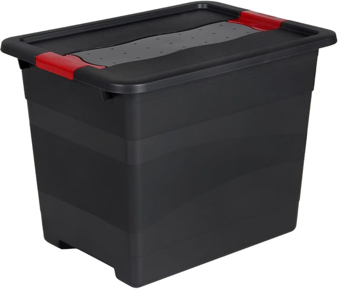 Transportbox Met Deksel 39x29x30 - 24 L Zwart Eckhart Keeeper 10845
