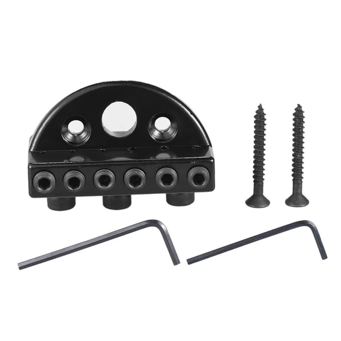 6-snarige Headless Elektrische Gitaar String Locking Nut Set met 2 Sleutels 2 Schroeven Zwart black