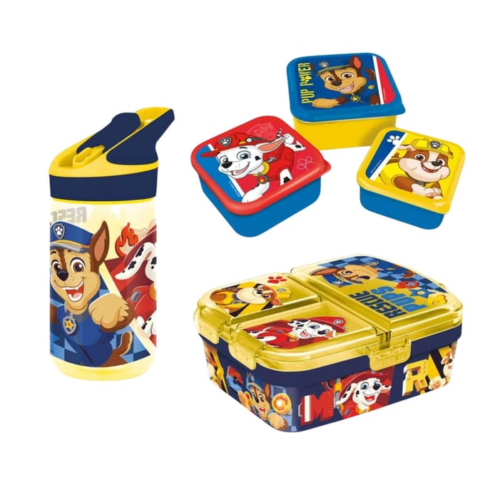 Paw Patrol lunchset; lunchbox, snackbox en drinkfles