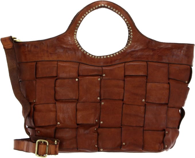 CAMPOMAGGI Leren Handtas Shopper Shopping Bag Cognac Bruine