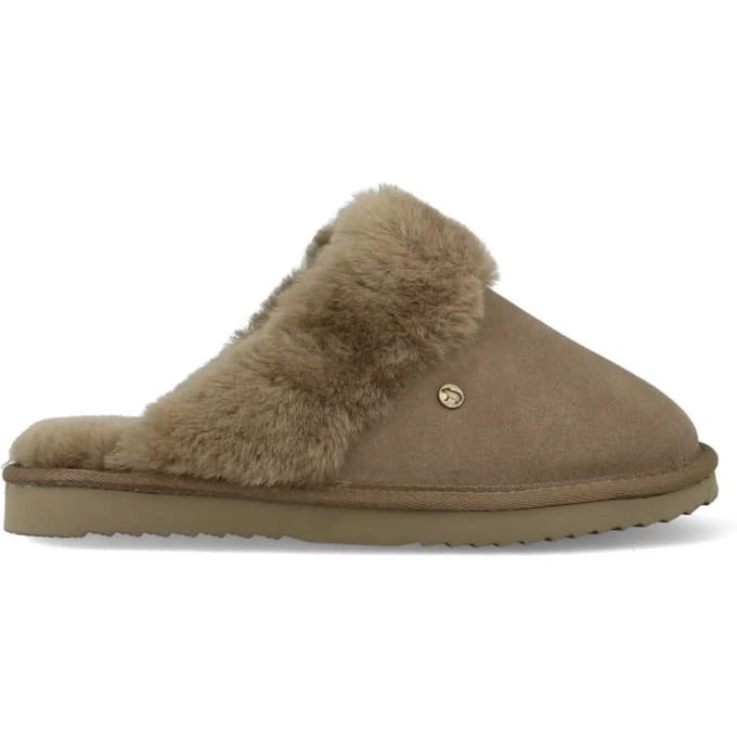 Warmbat Flurry Suede Dames Sloffen - Groen