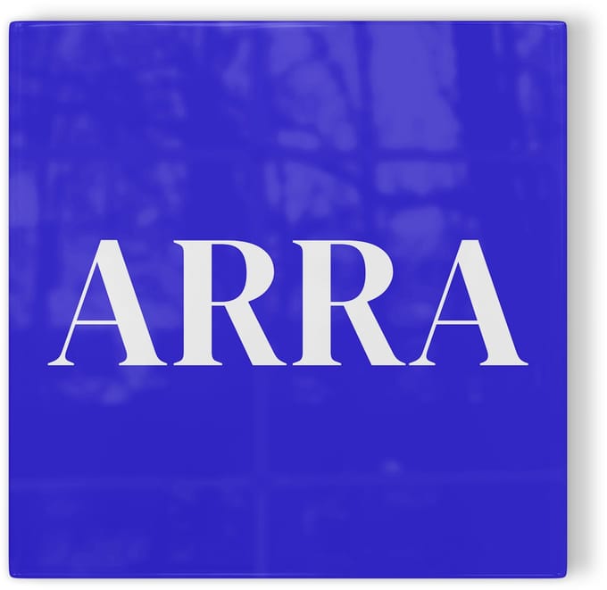 Tegeltje Arnhem ARRA - blauw wit - tegeltje stad - tegeltje met tekst