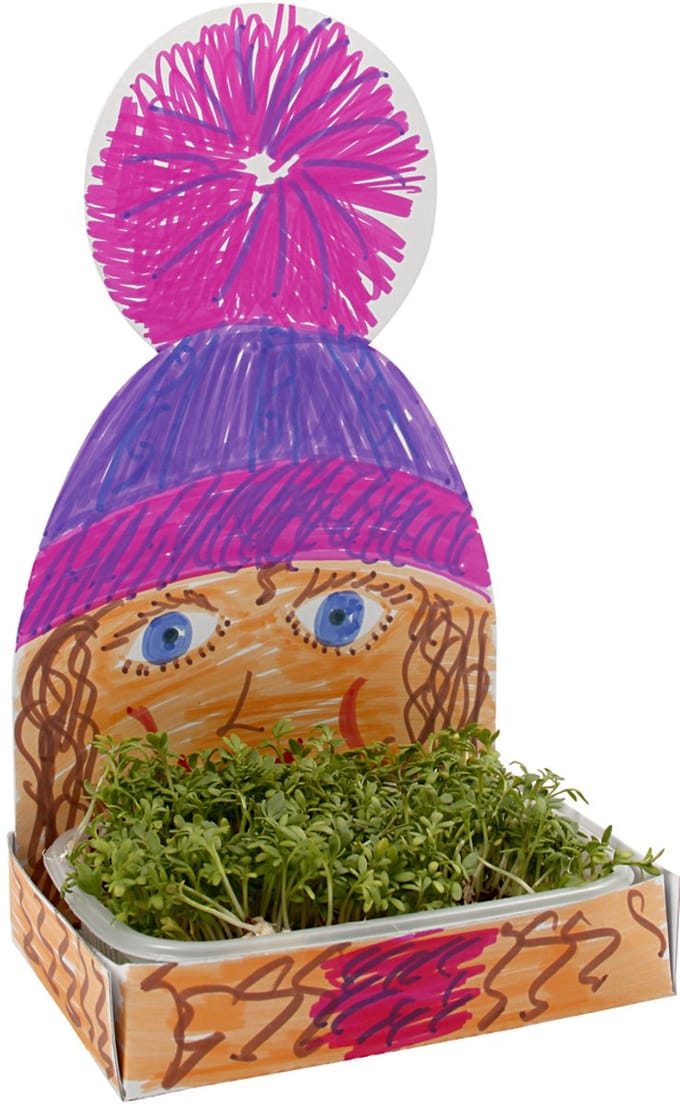 Waterkersbakje met figuur, persoon, H: 20 cm, wit, 6 set/ 1 doos