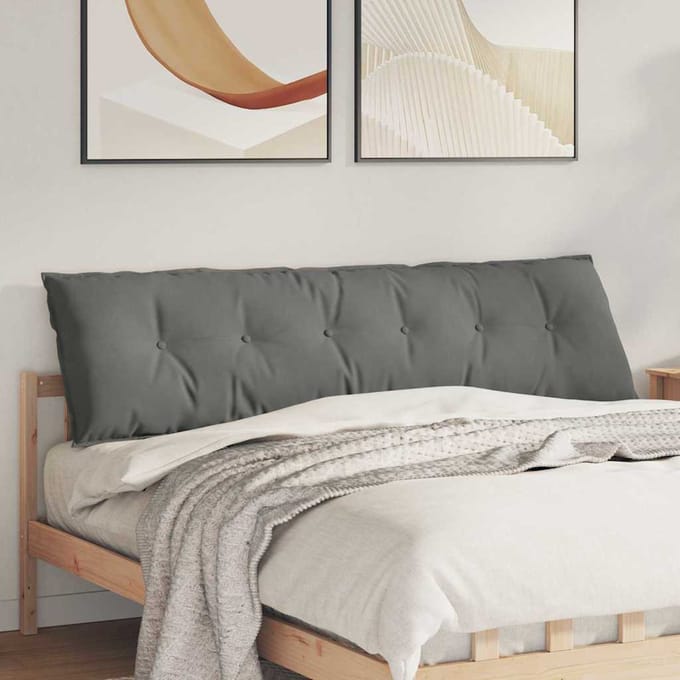 vidaXL - Rugkussen - Donkergrijs - 180 - x - 50 - cm - Microvezel - Stof