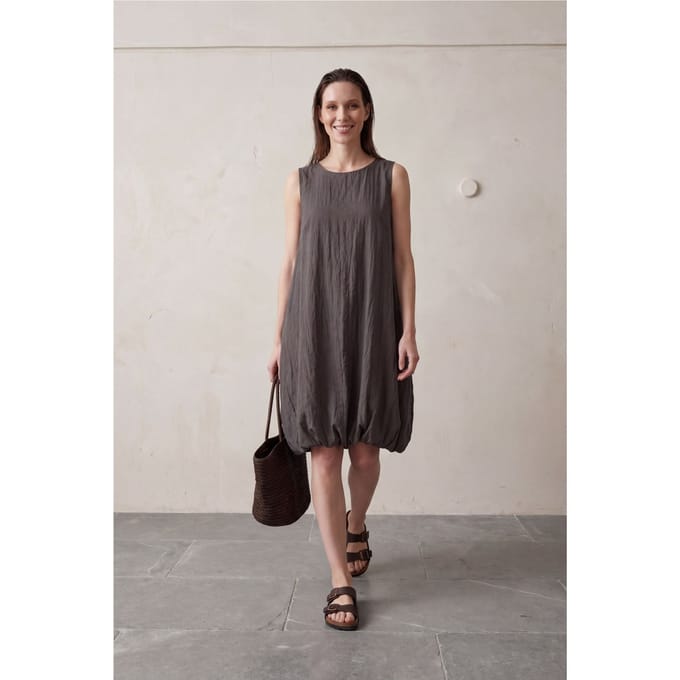 Losse Mini-jurk in Textuur Lycocell