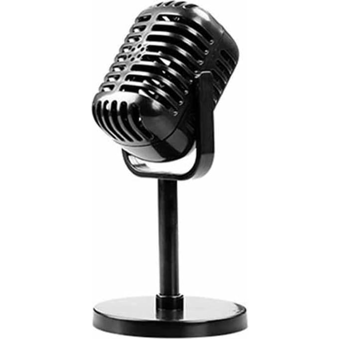 Retro Microfoon Requisiet Klassieke Plastic Microfoon Feestartikelen Live Optreden Huisdecoratie Ornamenten black