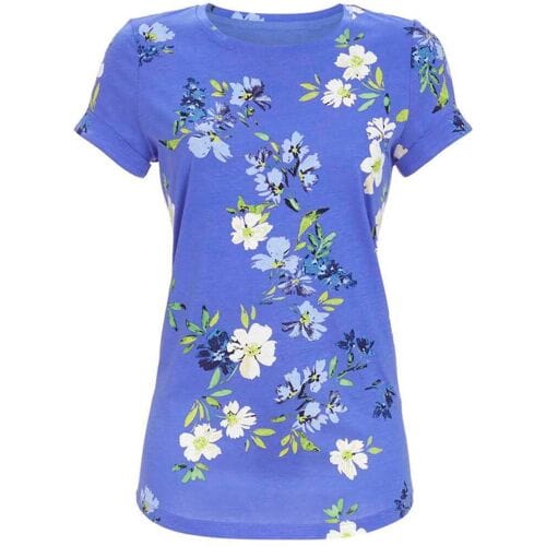 Blauw gebloemd pyjamashirt Ringella - Blauw - Maat - 50