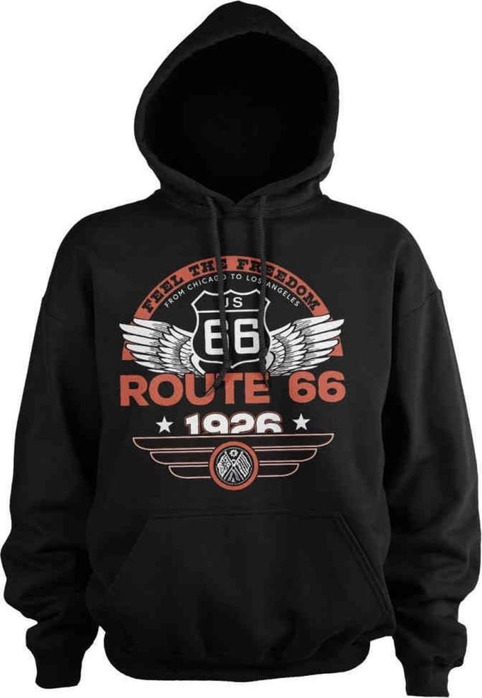 Route 66 Hoodie/trui -S- Feel The Freedom Zwart