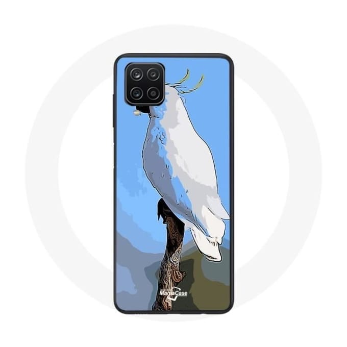 Samsung Galaxy A12 Hoesje Kaketoe Papegaaien Witte Vogels