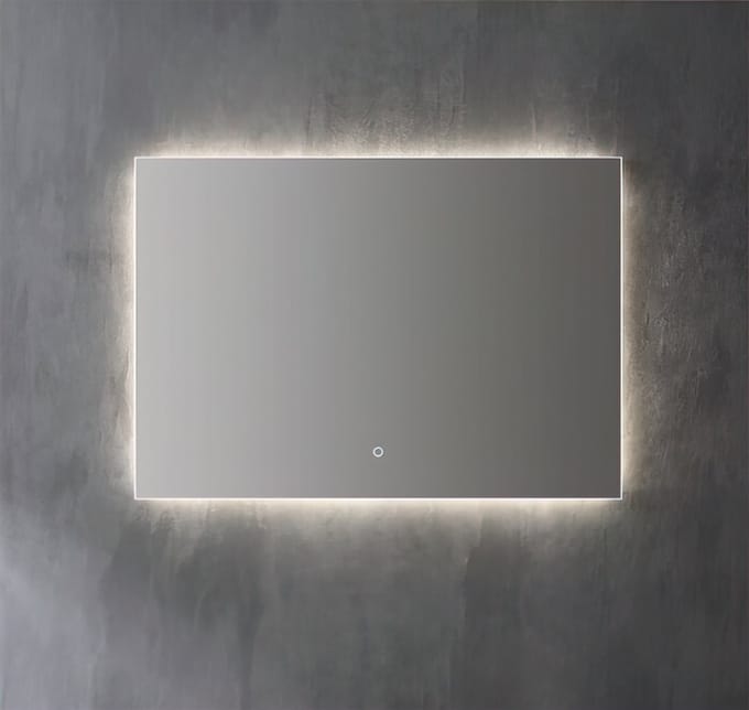 Aluminium spiegel decor met LED verlichting - 58x80x3