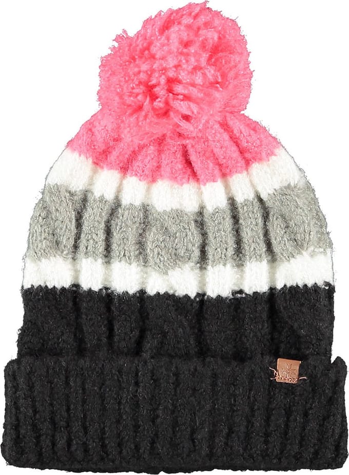 Meisjes Muts Roze-Grijs met Pompon
