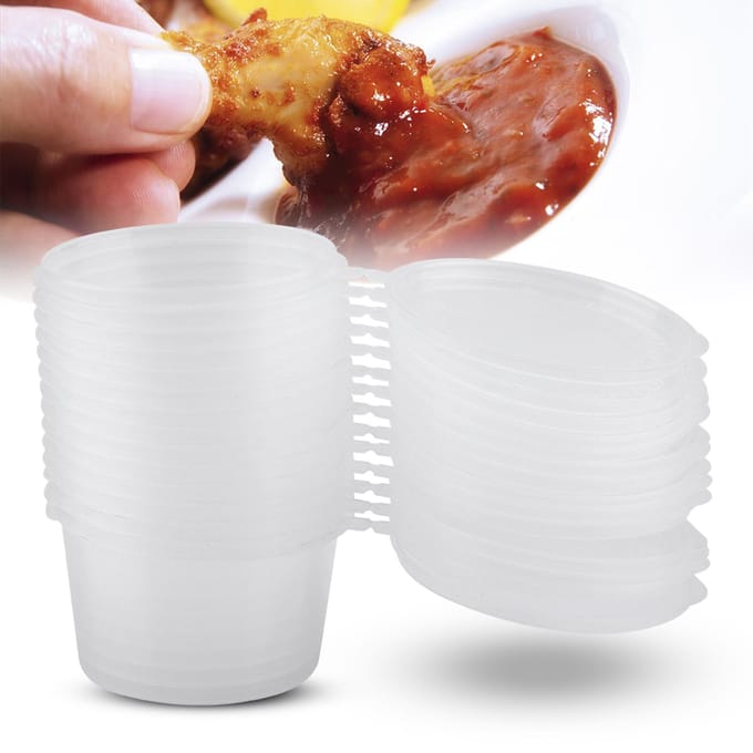 100m l4oz Transparante Plastic Bekers Afhaal Saus Kruiden Doos Sausbeker white