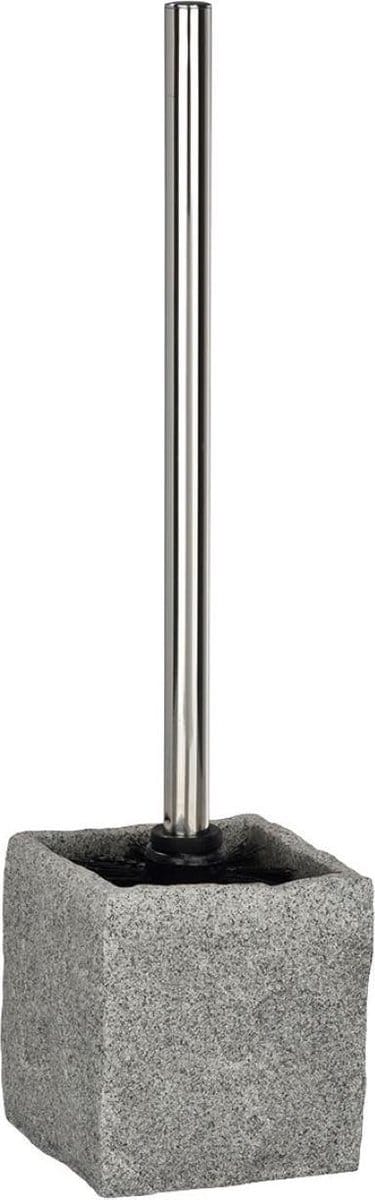 Wenko Toiletborstelhouder  - Granit  - 10.3 cmx39.5 cmx10.3 cm - Grijs
