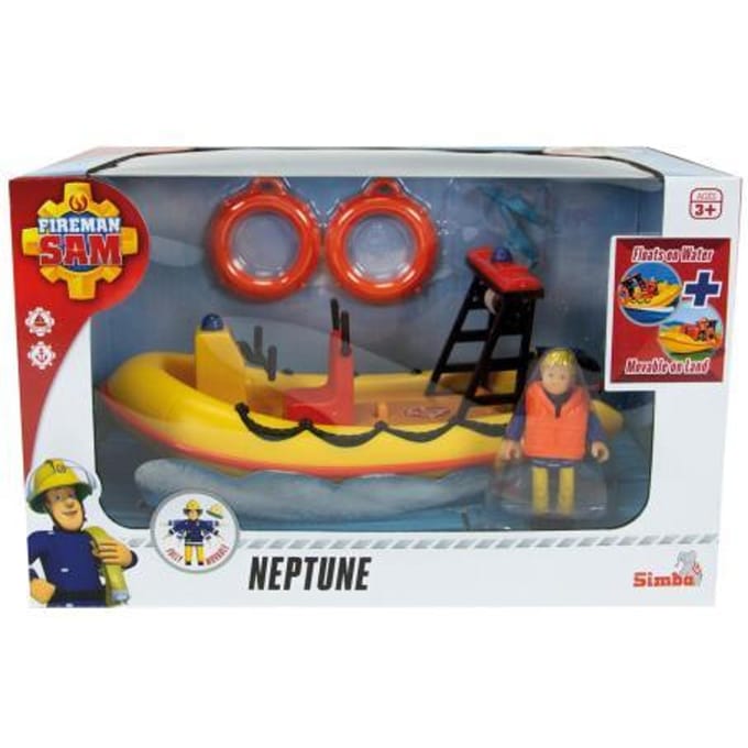 Simba - Brandweerman Sam - Neptune, Boot incl. Figuur - Speelgoedvoertuig