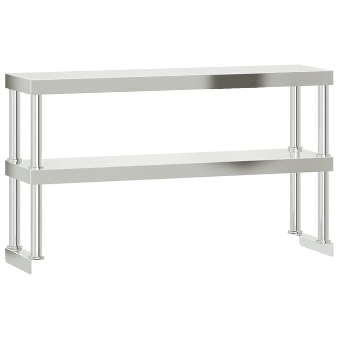 Étagère de Comptoir pour Table de Cuisine 2 Niveaux 110x30x65 cm Acier Inoxydable