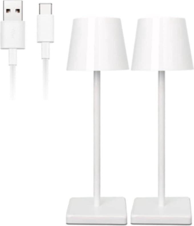 2 stuks Oplaadbare tafellamp dimbaar wit aluminium 2700K Bureaulamp