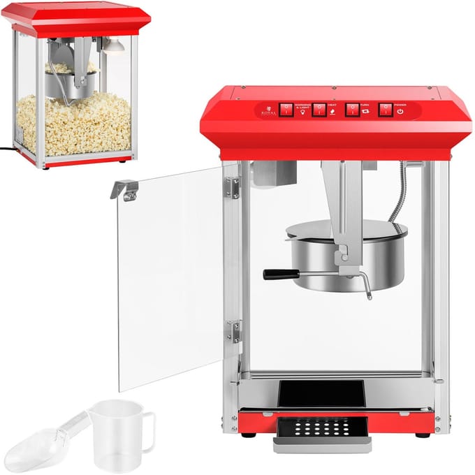 Royal Catering Popcornmachine rood - 8 oz - ECO 10010840