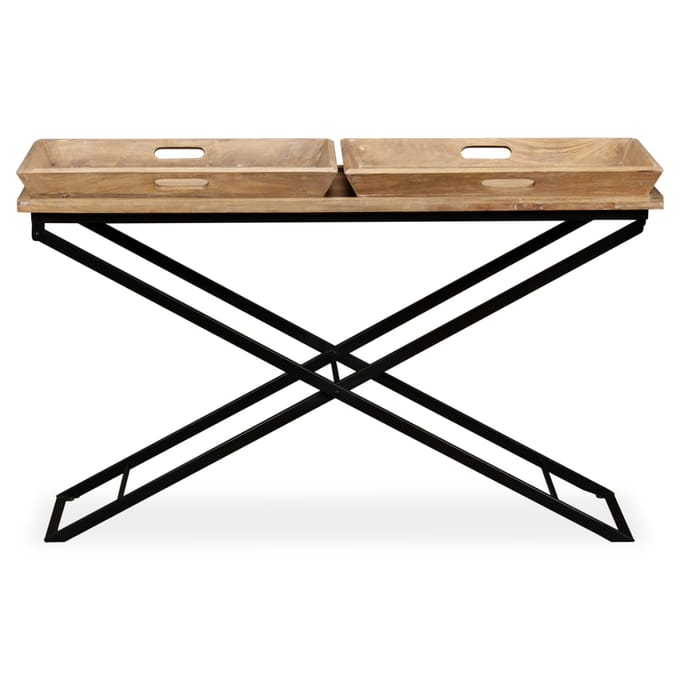 vidaXL - Wandtafel - 130x40x80 - cm - massief - mangohout
