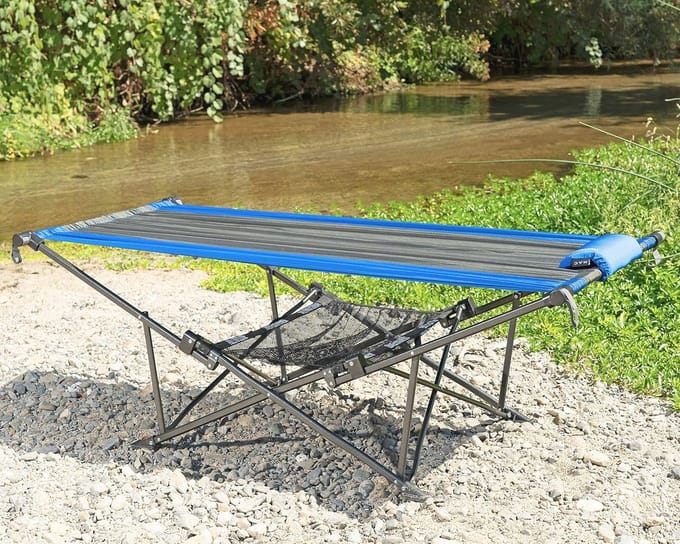 Draagbare Opvouwbare Hangmat voor Buiten - Blauw/Grijs