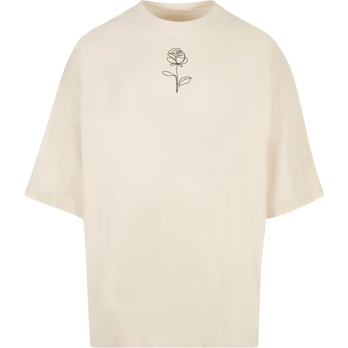 Merchcode - Spring Rose Huge Heren Tshirt - L - Gebroken wit
