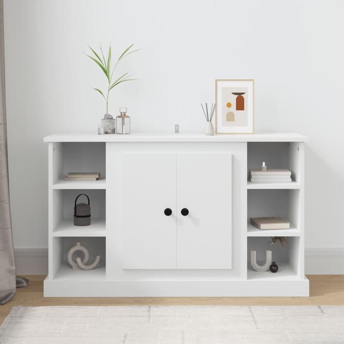 vidaXL - Dressoir - 100x35,5x60 - cm - bewerkt - hout - wit