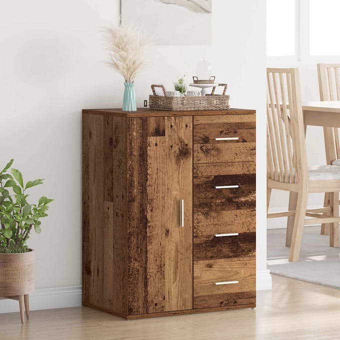 vidaXL Dressoir Oud Hout 59 x 39 x 80 cm Bewerkt hout