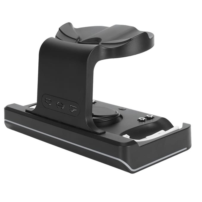 VR Laadstation USB C Snel Laden Meervoudige Beveiliging met 2 Oplaadbare Batterijen VR zwart