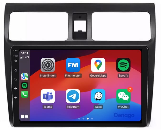 CarPlay autoradio geschikt voor Suzuki Swift | 2004 t/m 2010 | Android 16 | Draadloos Apple CarPlay & Android Auto | 2GB + 32GB | QuadCore processor | Denago DNG-A04 | 2025 model | 2004 2005 2006 2007 2008 2009 2010 | Bluetooth & Wifi