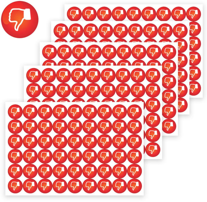 Beloningsstickers – 270 Rode Duimpjes - 5 Stickervellen - School Stickers
