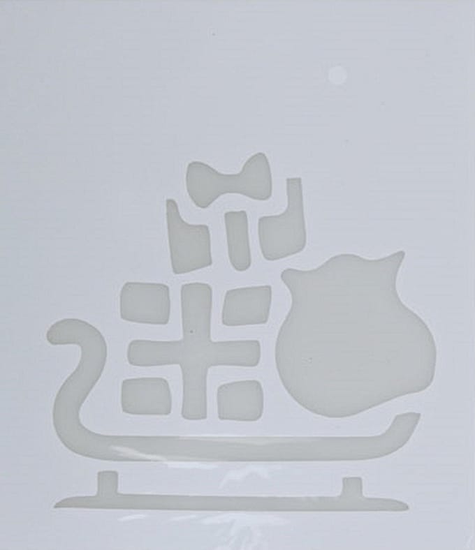 Kerst raamsjabloon slee - wit - 35 cm - raamdecoratie - kerstversiering - sneeuwspray sjabloon