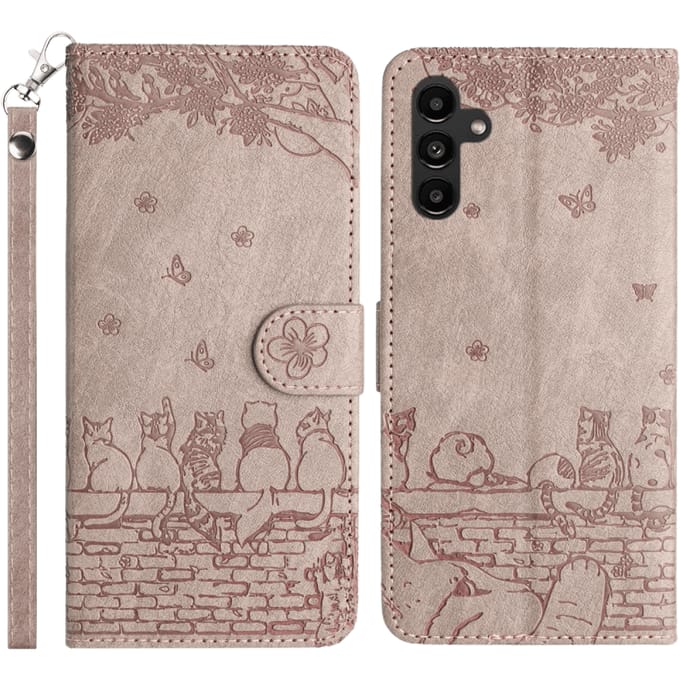 Comfycase Samsung S23 FE Bookcase Hoesje Katten Zachtroze
