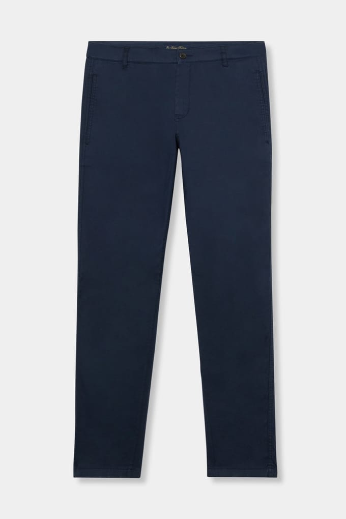 Brooks Brothers Chino Drawstring Linen Navy Size: W33 | Chinos Outlet | Heren | Blauw