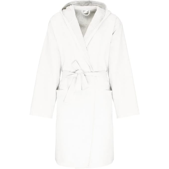 Kariban Biologische badjas met capuchon K140 - White - S/M
