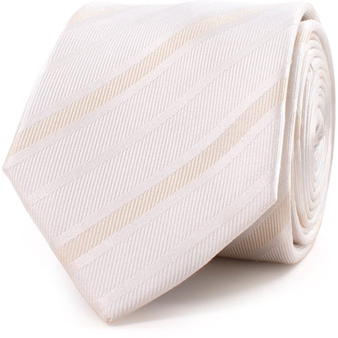 TRESANTI | GANDOLFO | Silk tie with an irregular stripe | Ivoor wit