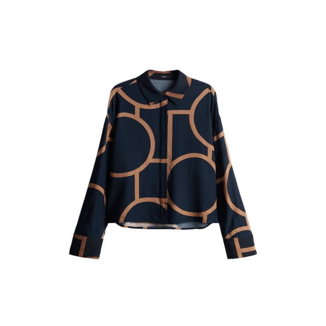 Loose fit blouse met lange mouwen van viscosemix model 'Fordoa'