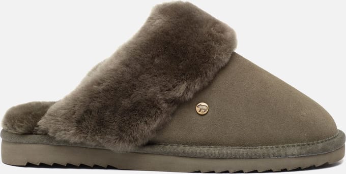 Warmbat Flurry Pantoffels groen Suede - Dames - Maat 44