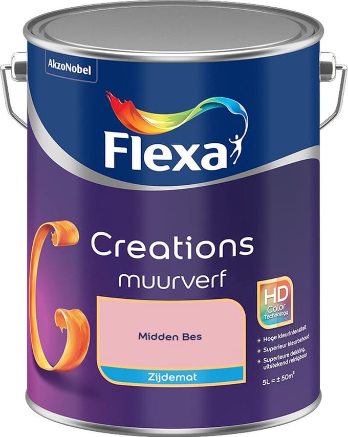 Flexa - Creations Muurverf Zijdemat - Midden Bes - Mengverf - 5 L