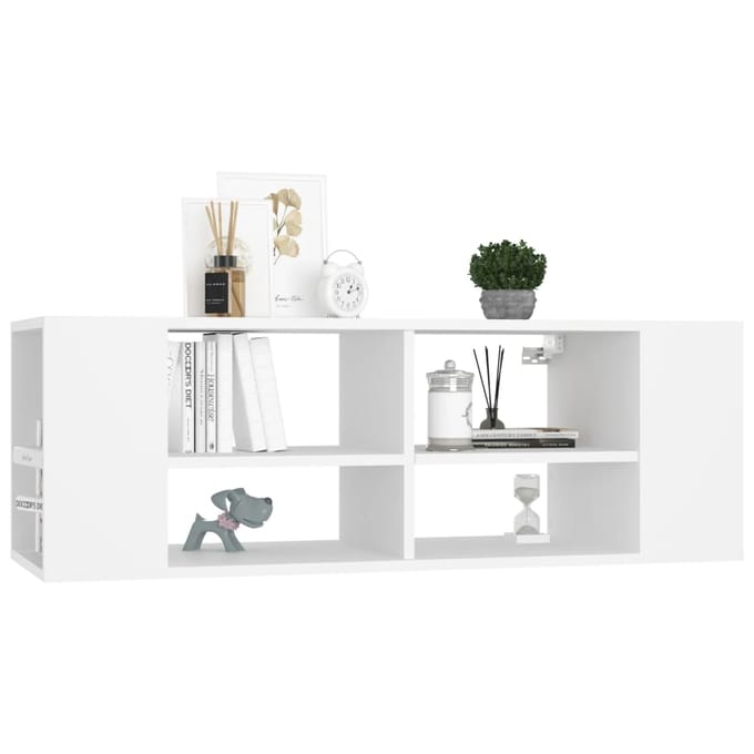 vidaXL - Tv-wandmeubel - 102x35x35 - cm - bewerkt - hout - wit