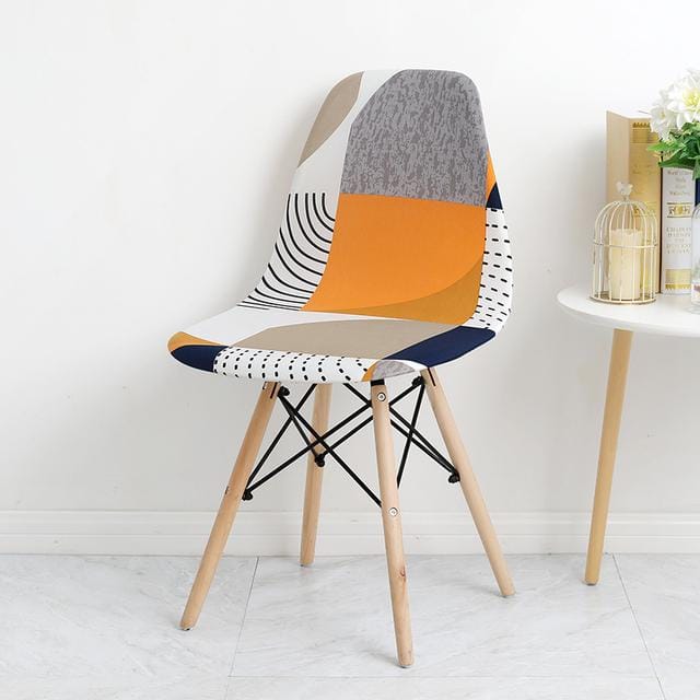 1 /2 /4 /6 Pièces Housse de Chaise Forme Coquillage Housse de Chaise Imprimée Housse de Chaise en Polyester Housse de Siège Extensible Pour Salon Salle à Manger 1 Piece white