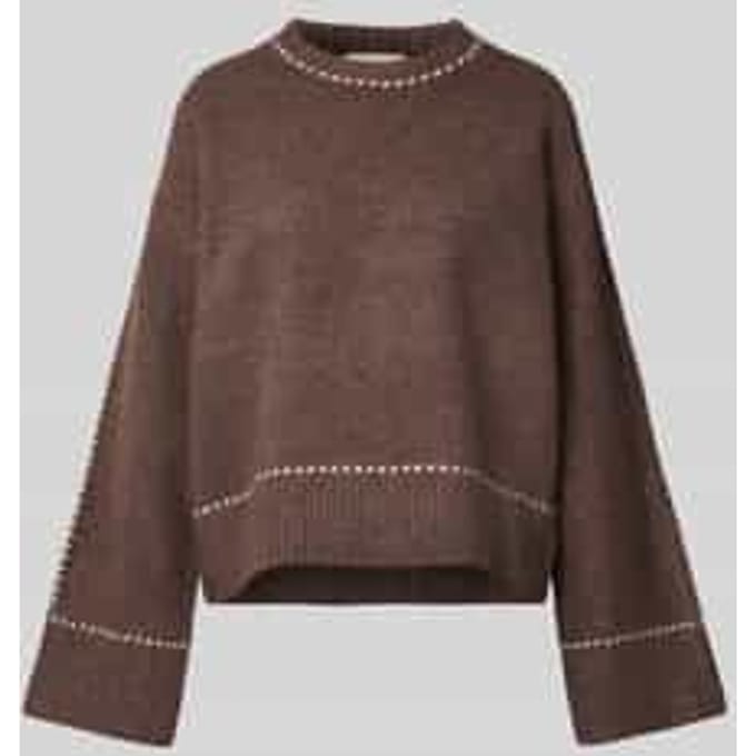 Relaxed Fit gebreide trui met wol-aandeel model 'Roeme'