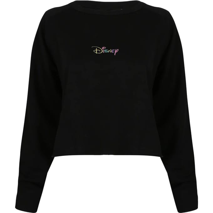 Disney Dames/dames Rainbow Crop Sweatshirt (Zwart)