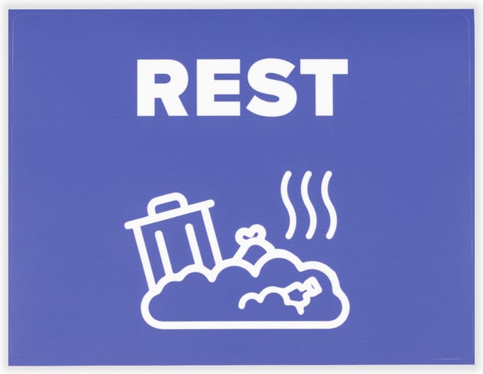 Afvalstickers Restafval - 25 x 19 cm - Container stickers - Kliko stickers - Prullenbak stickers - Rest - Restafval