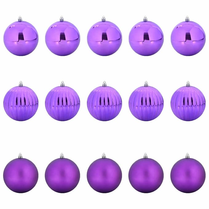vidaXL - Kerstbal - Set - XL - 15 - st - Lila - Ø - 10 - cm - Kunststof