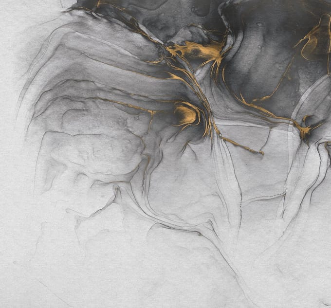 Fotobehang Ink Gold Flow - Meerkleurig - 2,80m X 300cm
