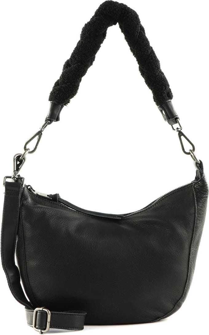 FREDsBRUDER Leren Schoudertas Chinte Shoulderbag Black Zwart