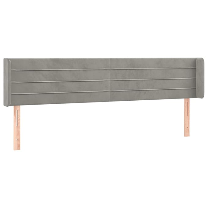 vidaXL - Hoofdbord - LED - 183x16x78/88 - cm - fluweel - lichtgrijs